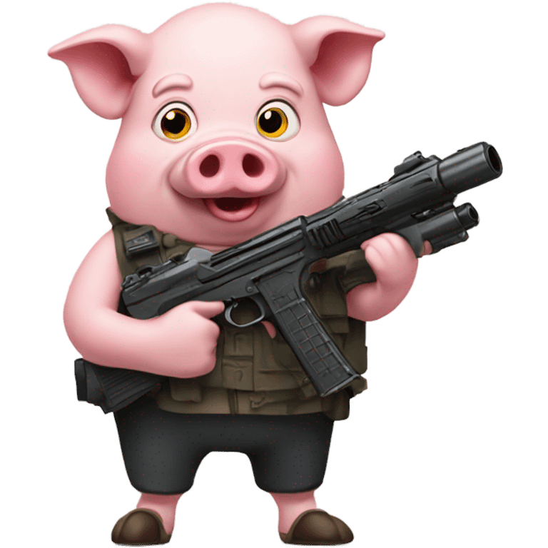 Pig with a gun emoji