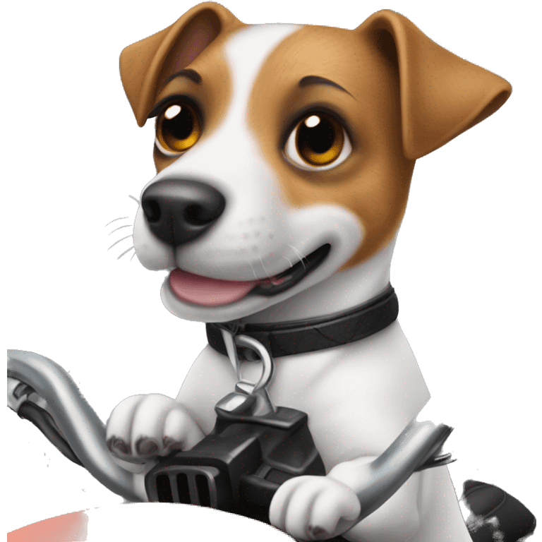 jack russell who rides a motorcycle emoji