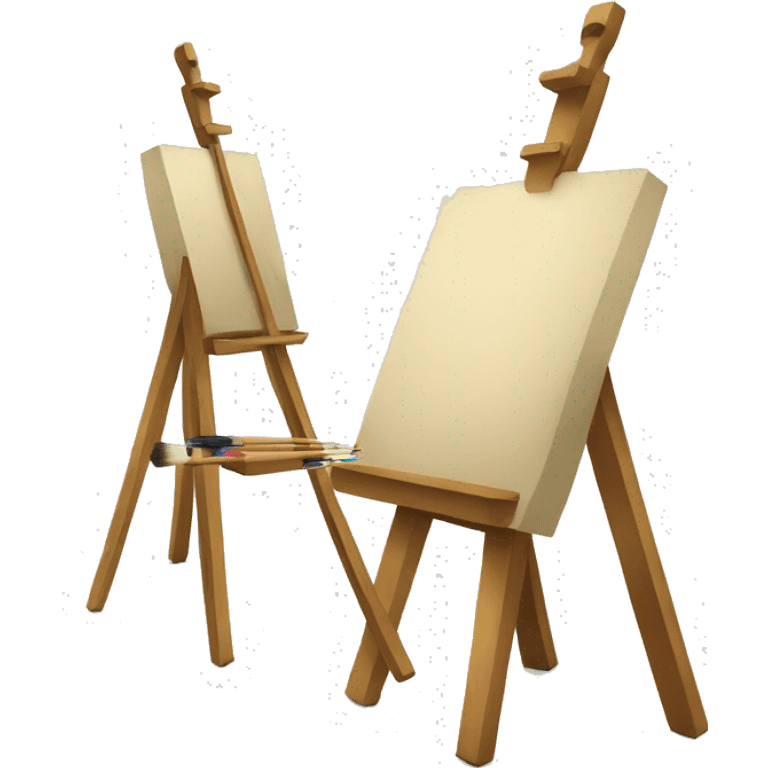 ART EASEL WITH PAINT BRUSHES emoji