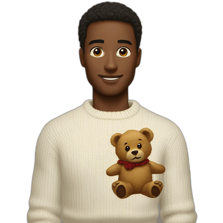 man with a ralph lauren bear sweater emoji