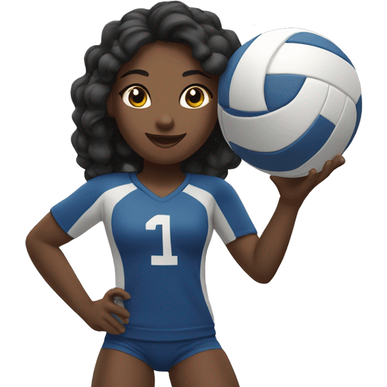 Volleyball Girl with a block emoji