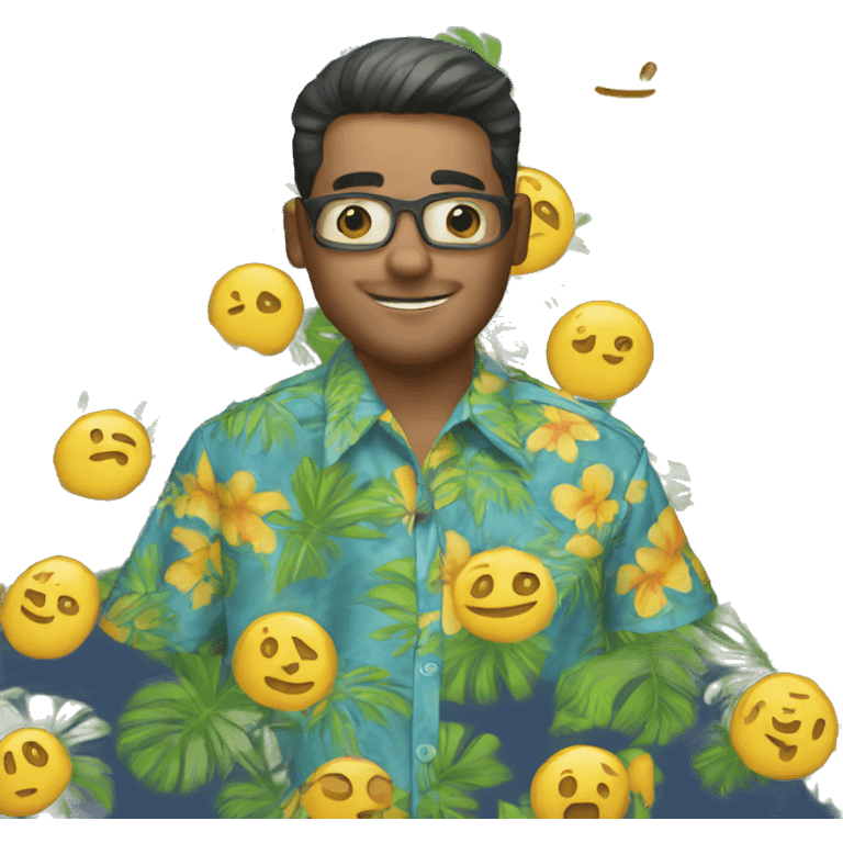 cool hawaiian shirt male emoji