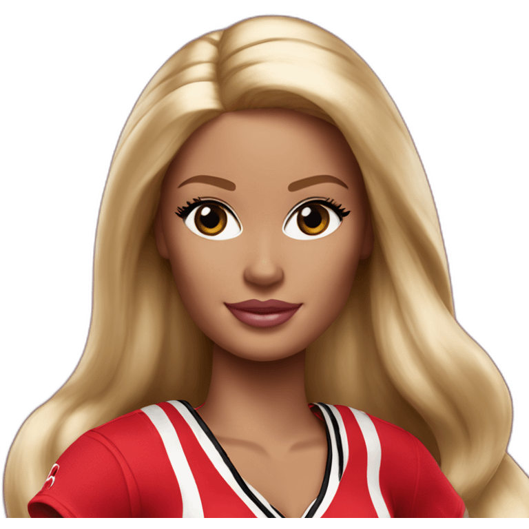 blond barbie in red chicago bulls outfit emoji