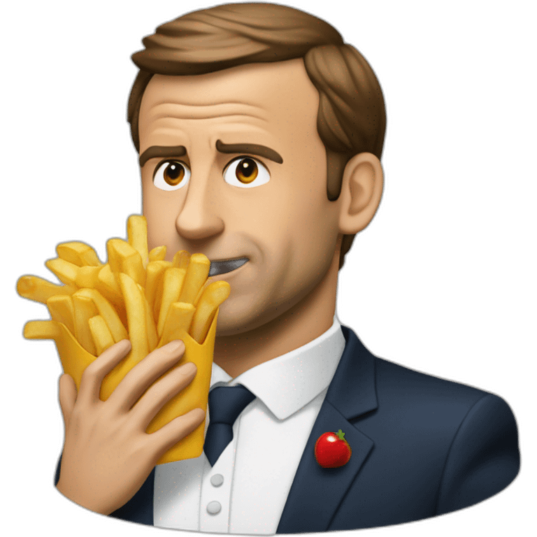 Macron qui mange des frites emoji