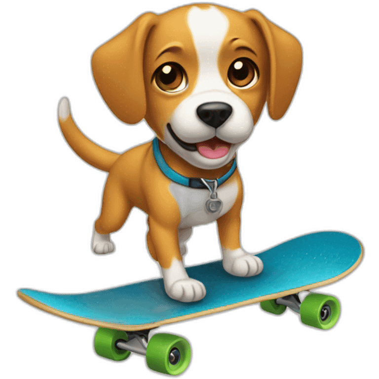 Un chien sur un skateboard emoji