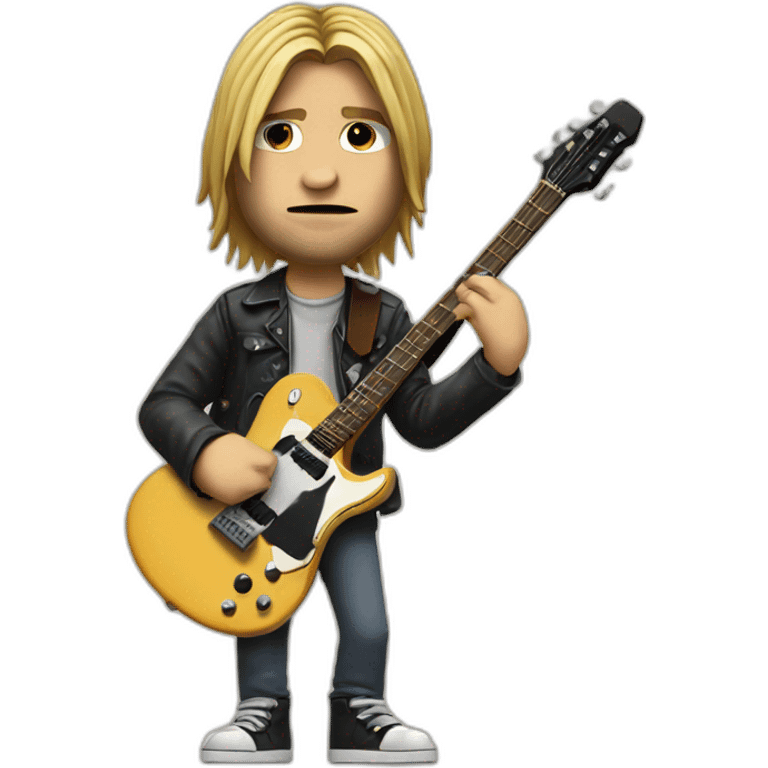 Kurt cobain with his guitar emoji