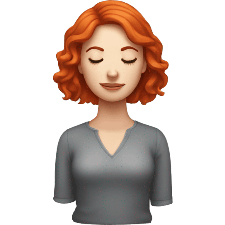 red head girl with closed eyes emoji