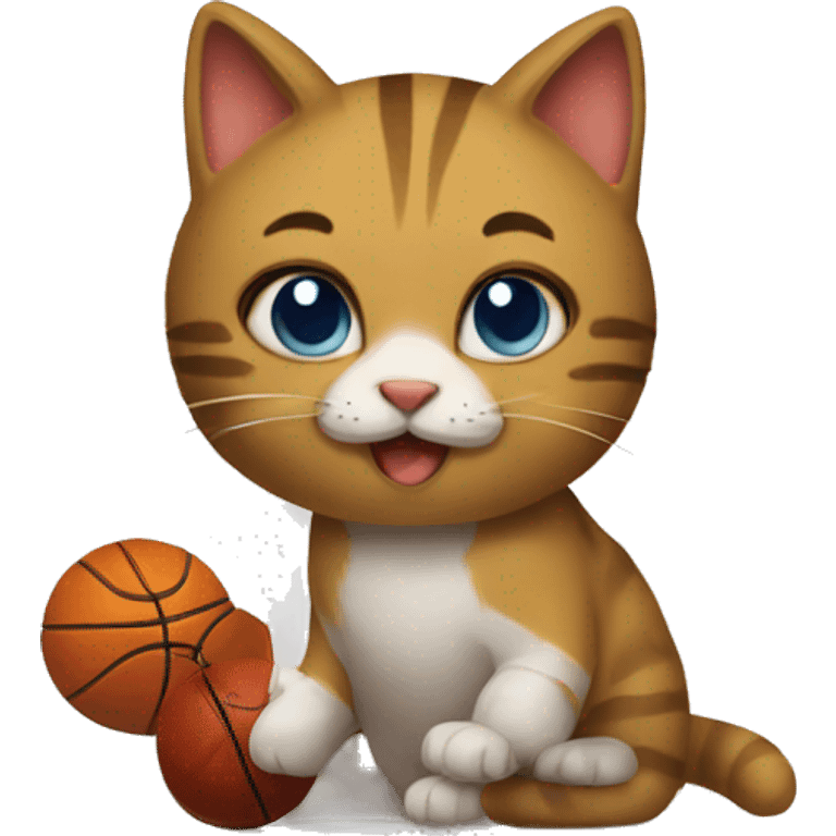 Make a cat play basketball emoji