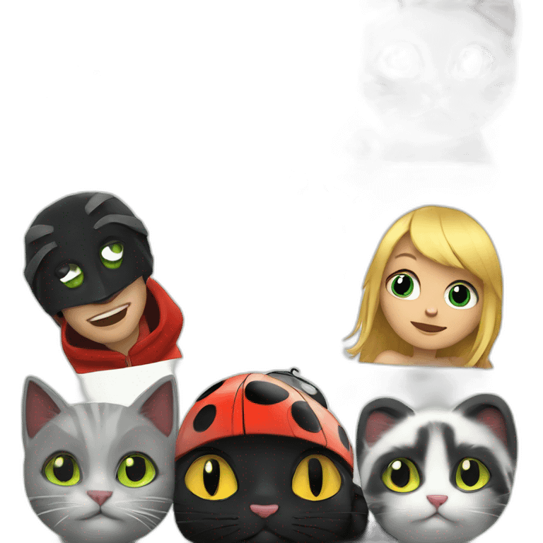 Ladybug et chat noir emoji