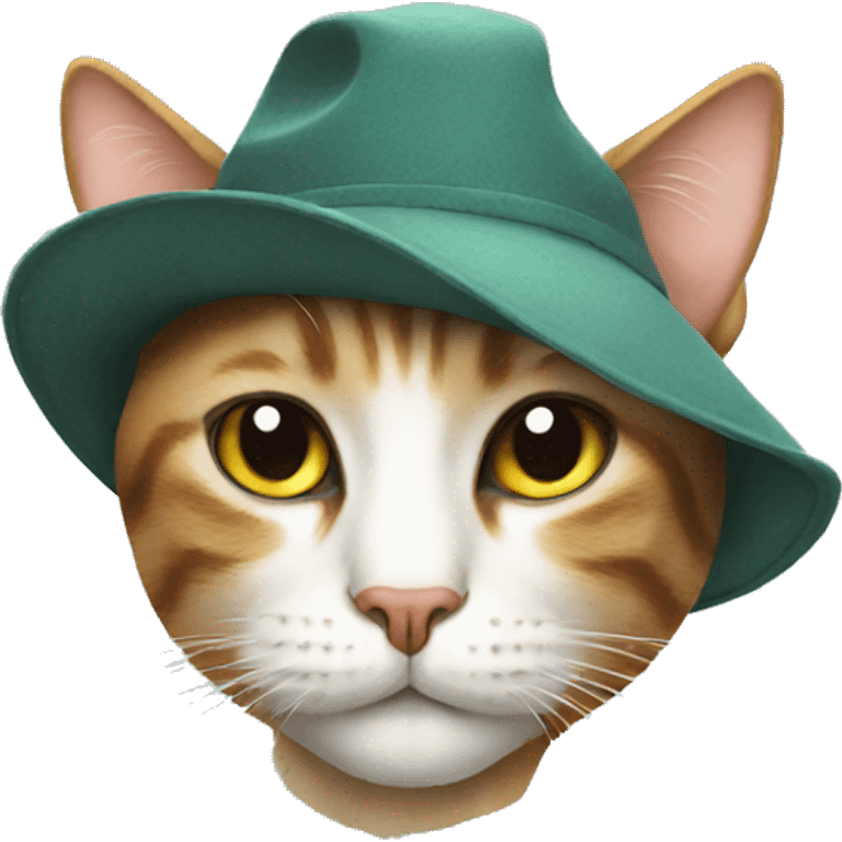 A cat with a cool hat emoji