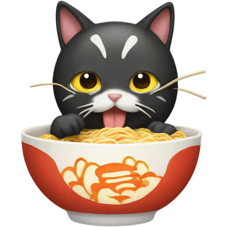 cat eating ramen emoji