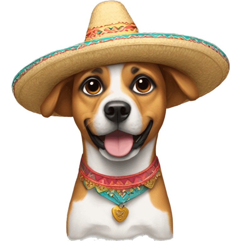 Dog wearing a sombrero emoji