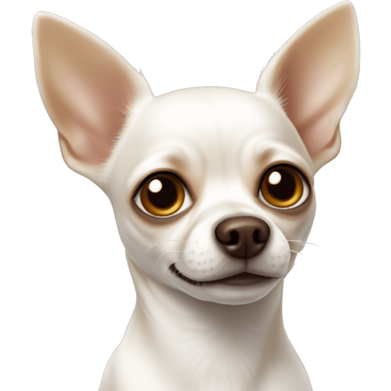 White chihuahua with brown nose emoji