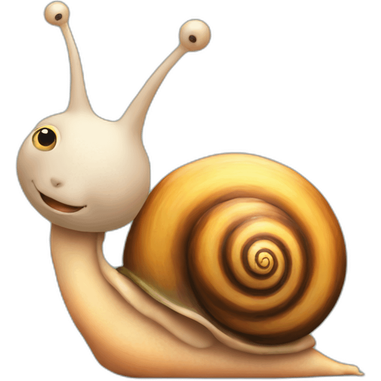 A snail hugging a dear emoji