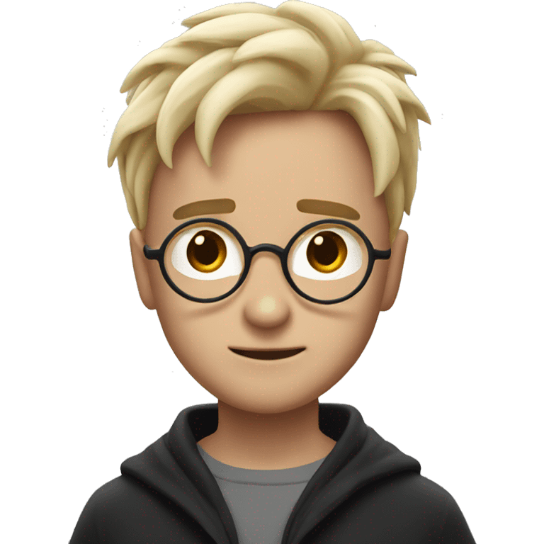 Harry Potter with a lightning bolt scar on the left of his forehead emoji