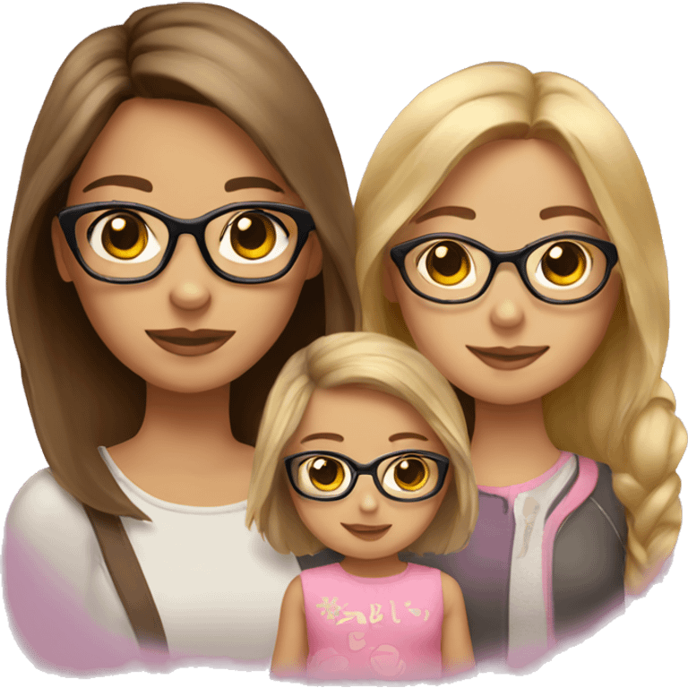 girl with brown blonde highlights and glasses with baby girl emoji