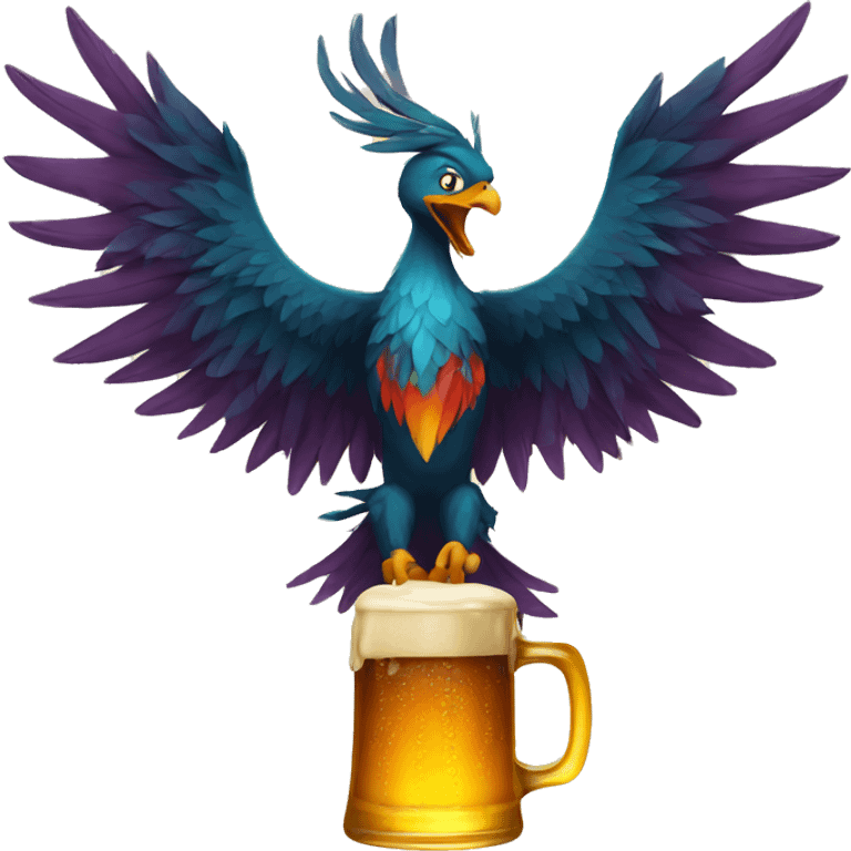 Phoenix with beer emoji