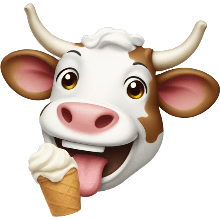 laughing cow eating ice cream emoji