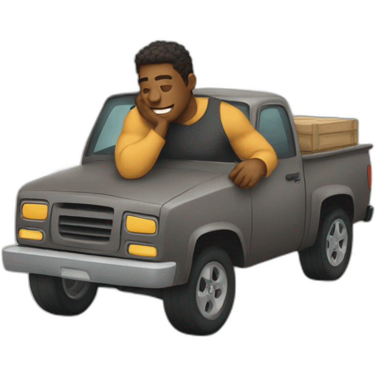 man take rest in a truck emoji