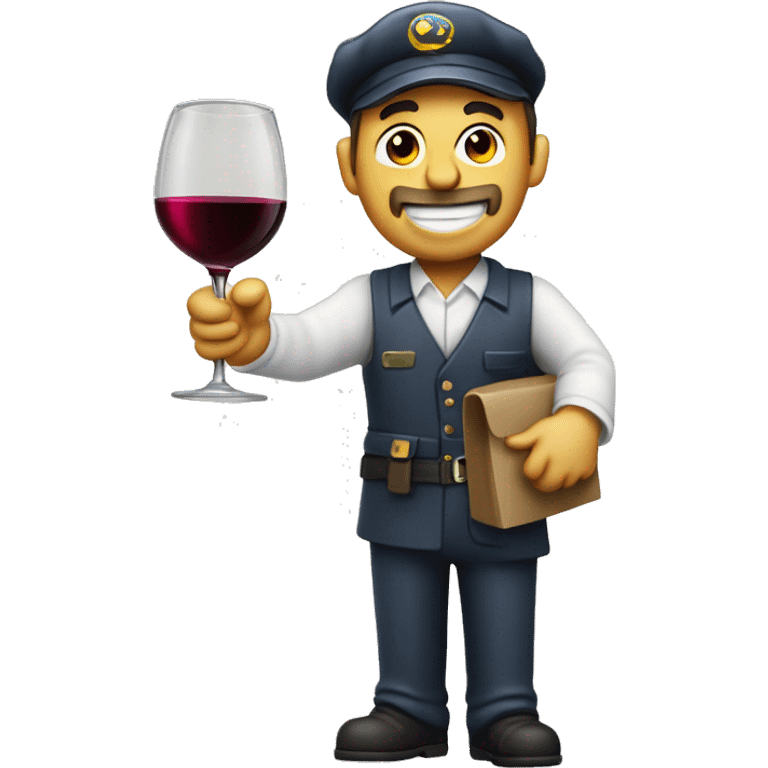 Drunken postman with wine decanter emoji