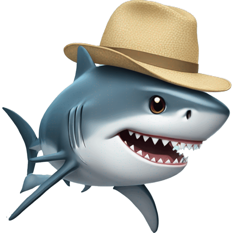 shark with hat emoji