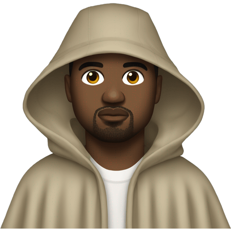 kanye west wearing a poncho emoji