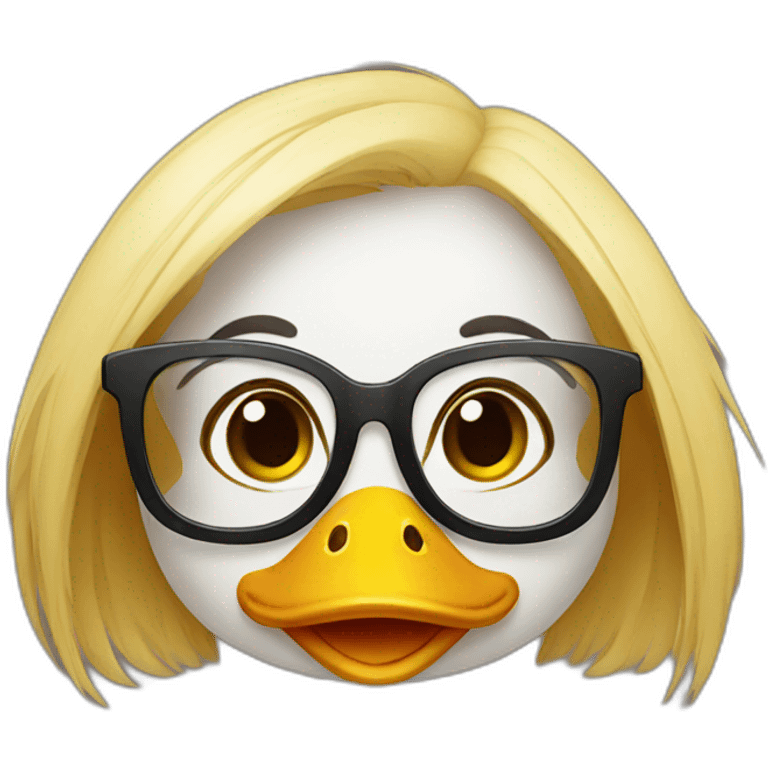 cute female duck wearing glasses emoji