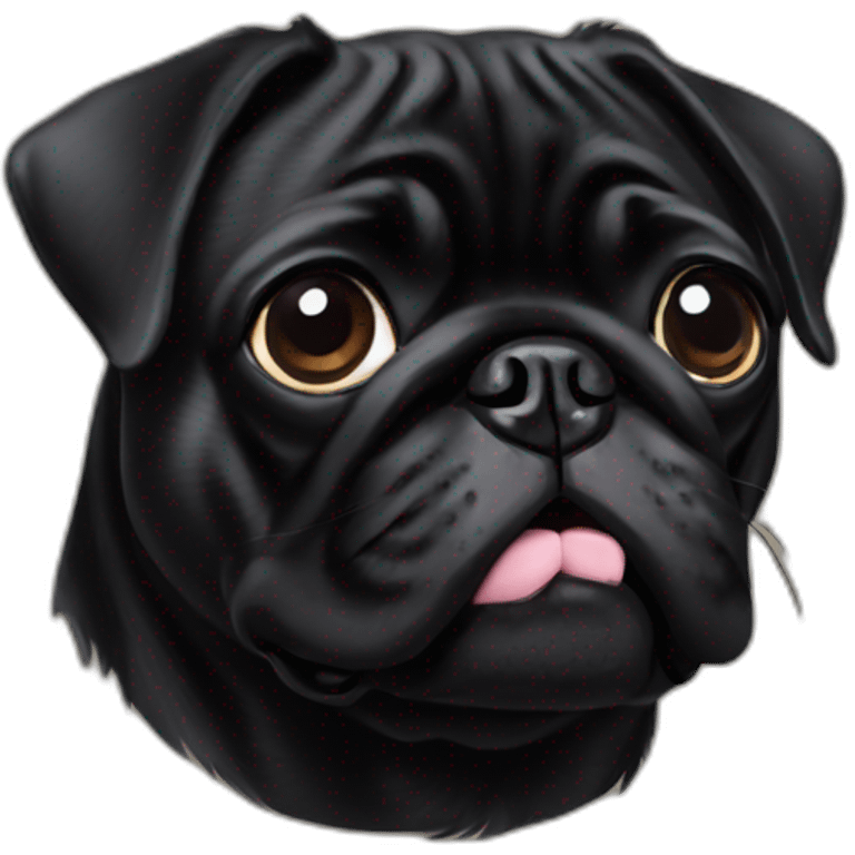 Black pug emoji