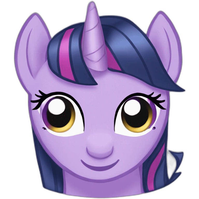 Twilight Sparkle , A horn in the middle of the head and wing on her body emoji