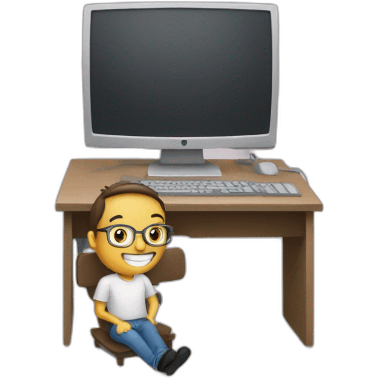 computer programmer in front of pc emoji