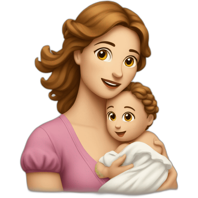 Femme italienne et son bébé emoji