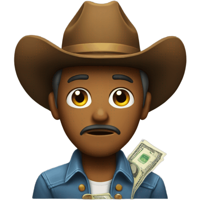 sad cowboy giving away money emoji