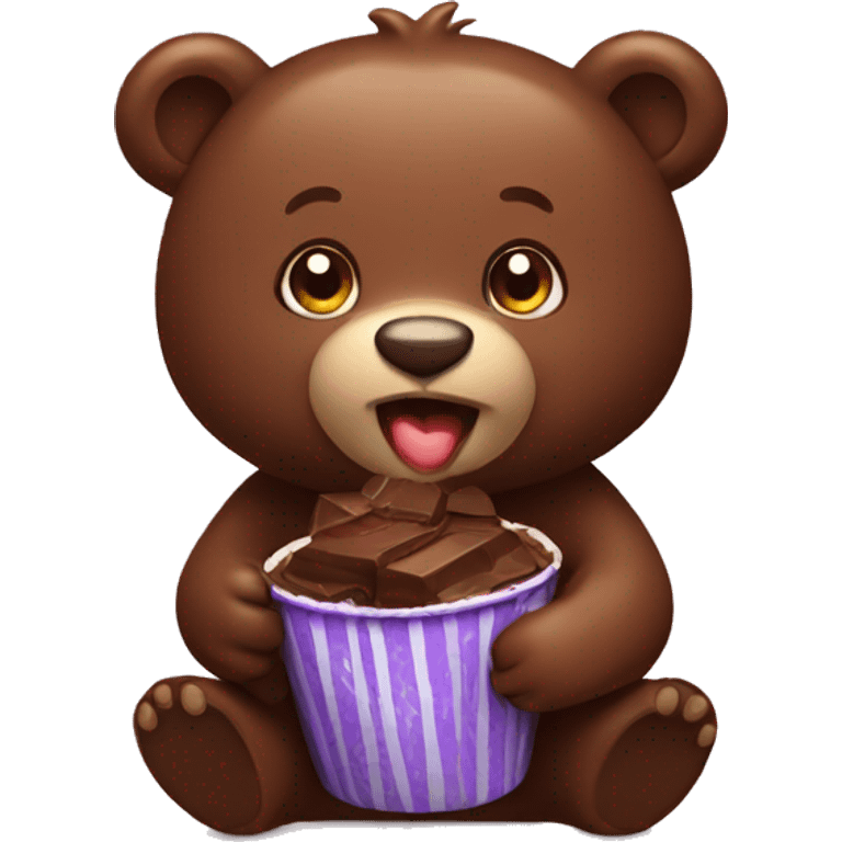 Bear eating chocolate  emoji