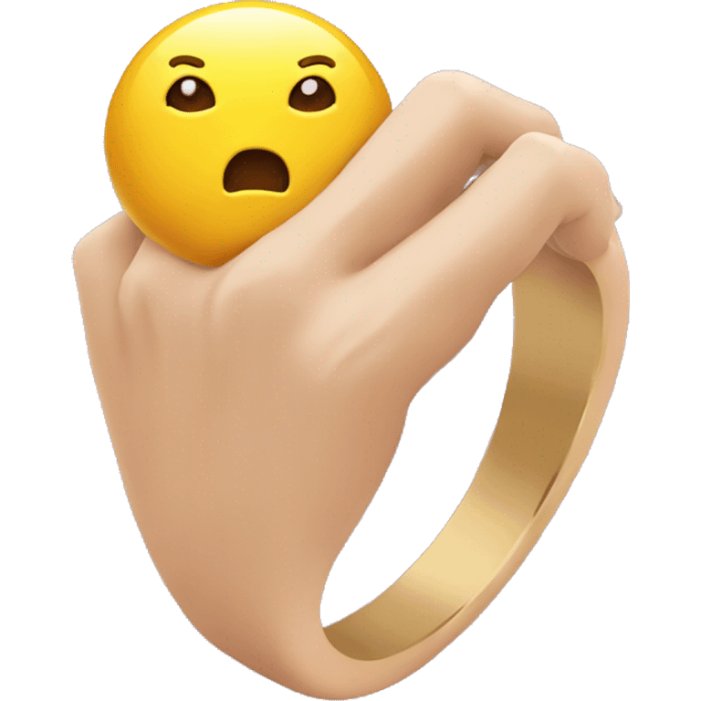 Bague pour les mains sur les dent emoji