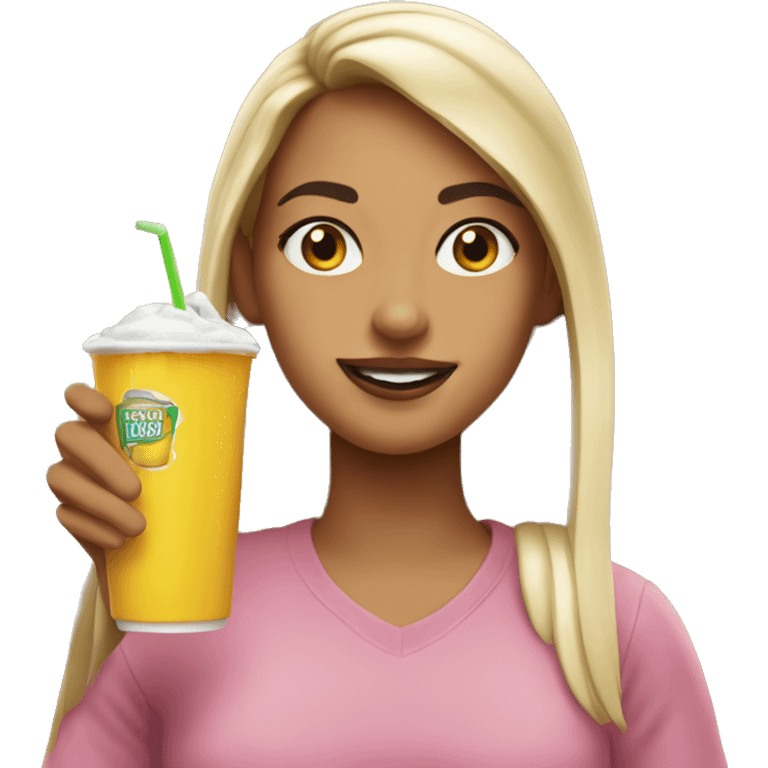 Girl drinking NOCCO emoji