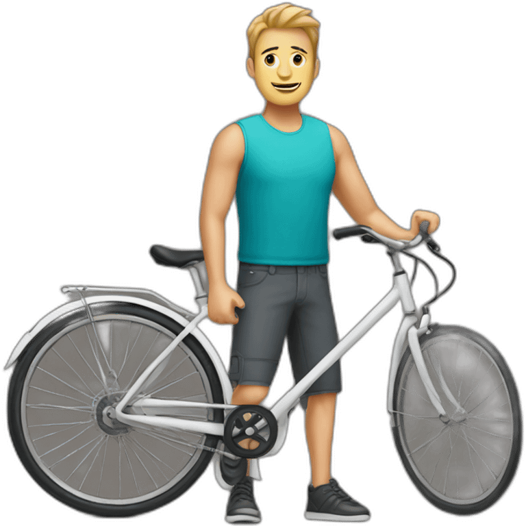 white guy with bicycle emoji