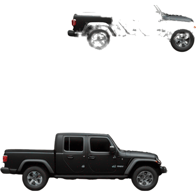 Realistic black leopard print pattern Jeep Gladiator truck. emoji