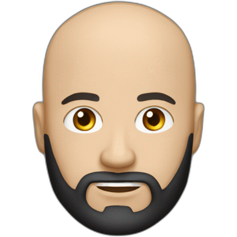 bald white man with a black beard typing on apple computer wearing a black hoodie emoji