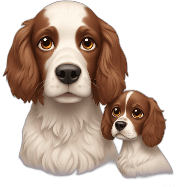 Spaniel dog and boy emoji