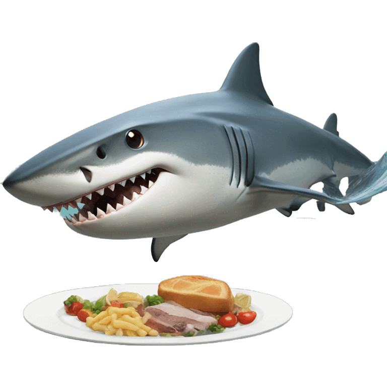 shark having dinner emoji