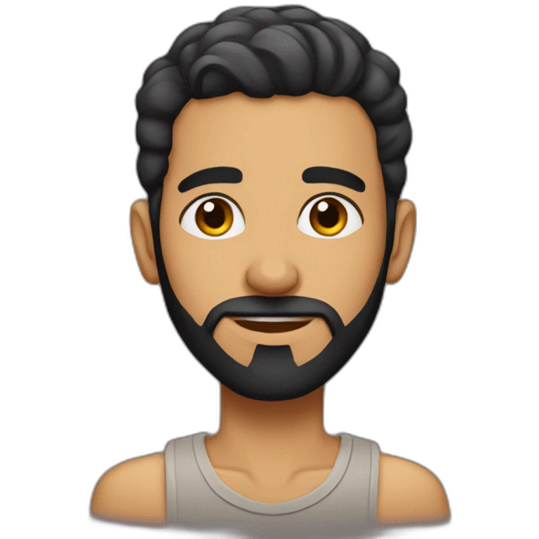 Egyptian skinny guy with short hair and a beard emoji