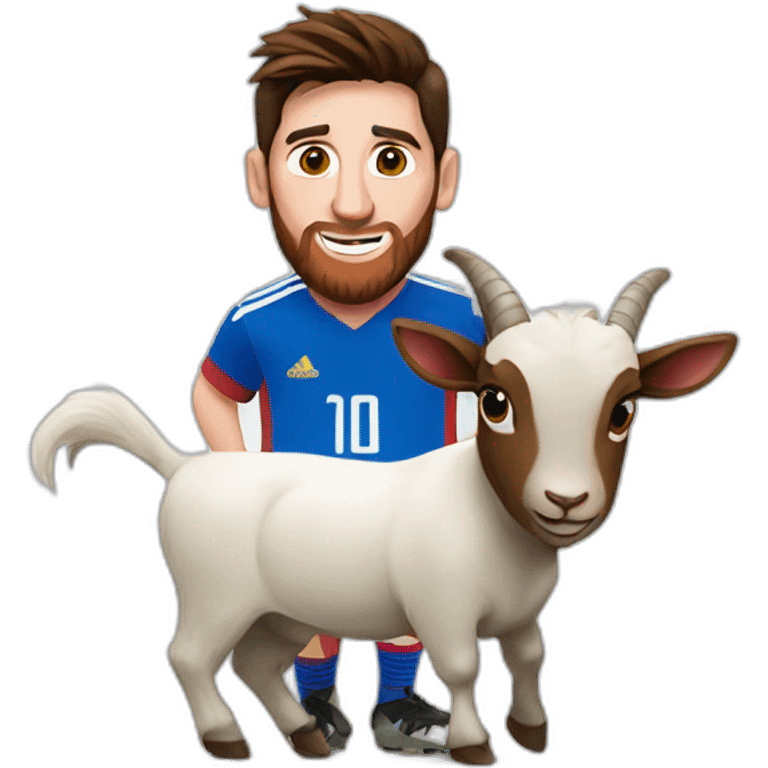 Messi with goat emoji