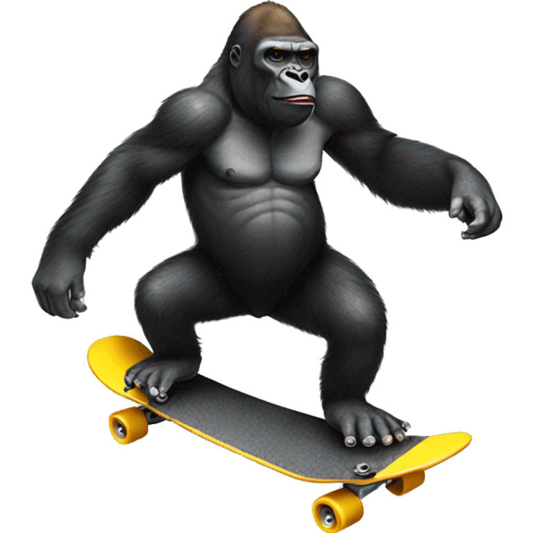 A gorilla on a skateboard  emoji