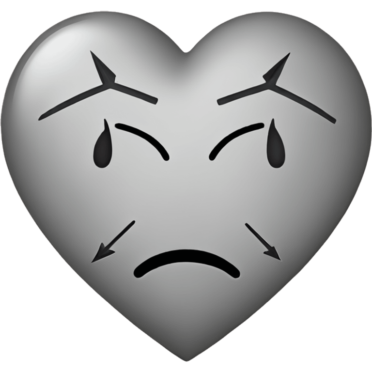 Sad face Heart with arrows emoji