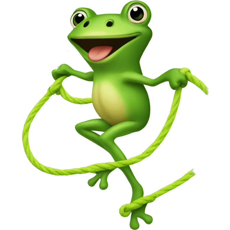 A frog jumping rope emoji