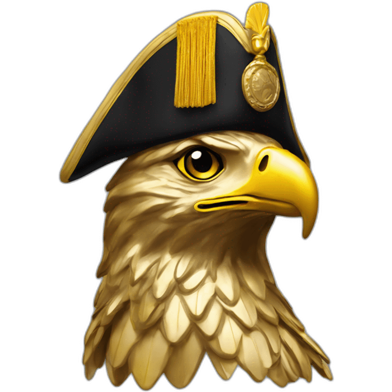 statue golden eagle with napoleon tricorne hat emoji