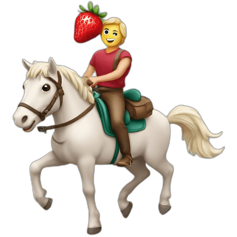 Fraise sur un chevale emoji