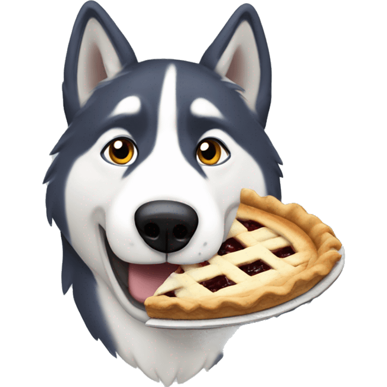 Husky eating pie emoji