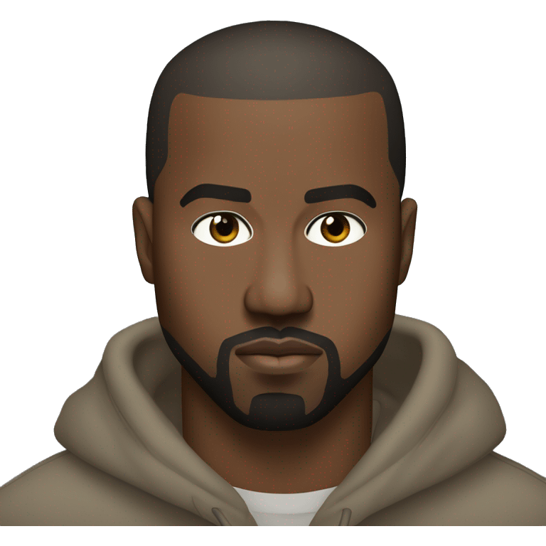 Iconic-style Candid Likeness Kanye West:  A bold, trend-setting icon with intense gaze, minimalist attire, and signature confidence. Known for his unapologetic stance and visionary energy, always pushing boundaries. emoji