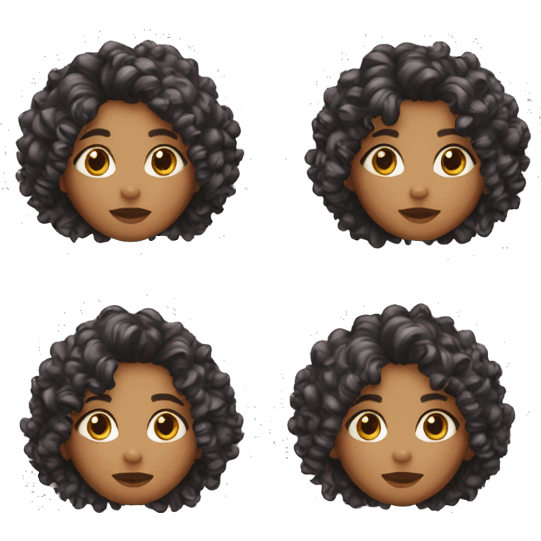 Fille cheveux bouclés au teint mate  emoji